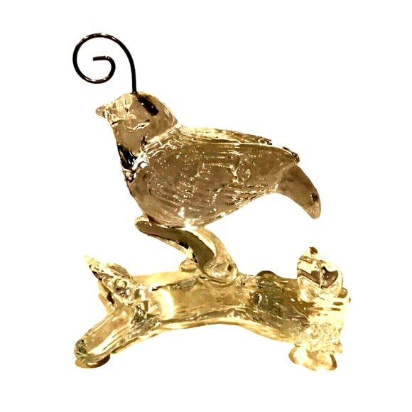 3 Sets Pottery Barn Partridge Place card Holders Set 4 Christmas Holiday Crystal - Picture 2 of 8